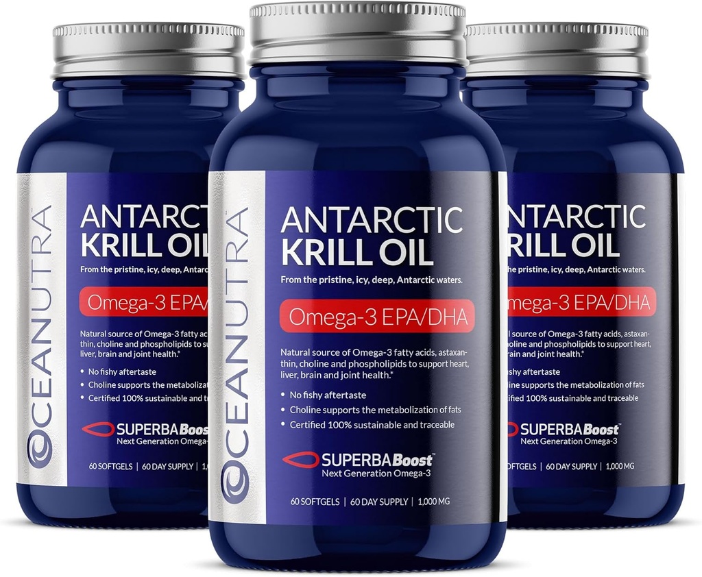 Saf Organik Krill Oil 1000 mg, 180-Day Supply, Omega 3, En İyi Yüzde 56% Phospholipids, Wild Caught, Sürdürülebilir Antarktika SuperbaBoost, Astaxanthin,Omega xl, Heart, Skin Care,No Fish
