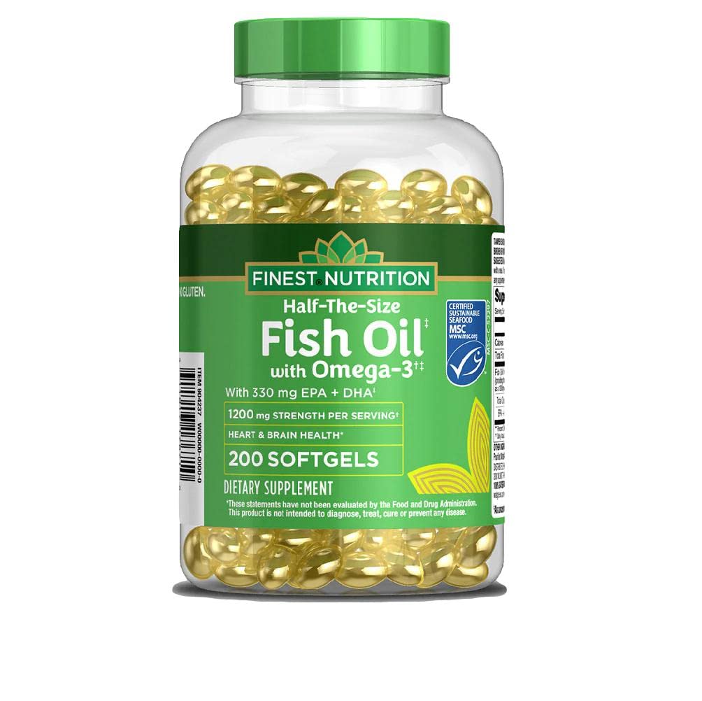 Güzel Beslenme Half-the-Size Balık Yağı 1200 mg, Softgels, 200 ea