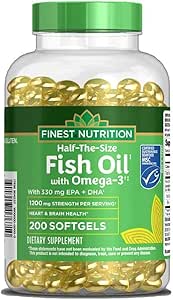 Güzel Beslenme Half-the-Size Balık Yağı 1200 mg, Softgels, 200 ea