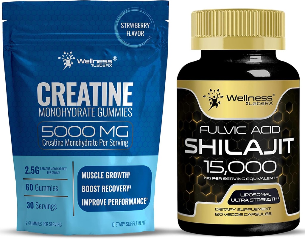WELLNESS LABSRX Kretine Gummies ve Shilajit Capsules
