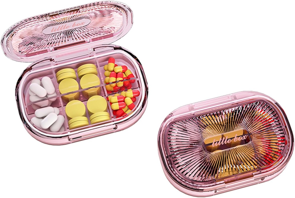 Küçük Pill Box, Moisture Kanıt Pill Case, Seyahat Pill Pocket Purse, Daily Portable Medicine Vitamin, Fish Oil, Supplement (Pink)