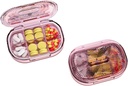 Küçük Pill Box, Moisture Kanıt Pill Case, Seyahat Pill Pocket Purse, Daily Portable Medicine Vitamin, Fish Oil, Supplement (Pink)