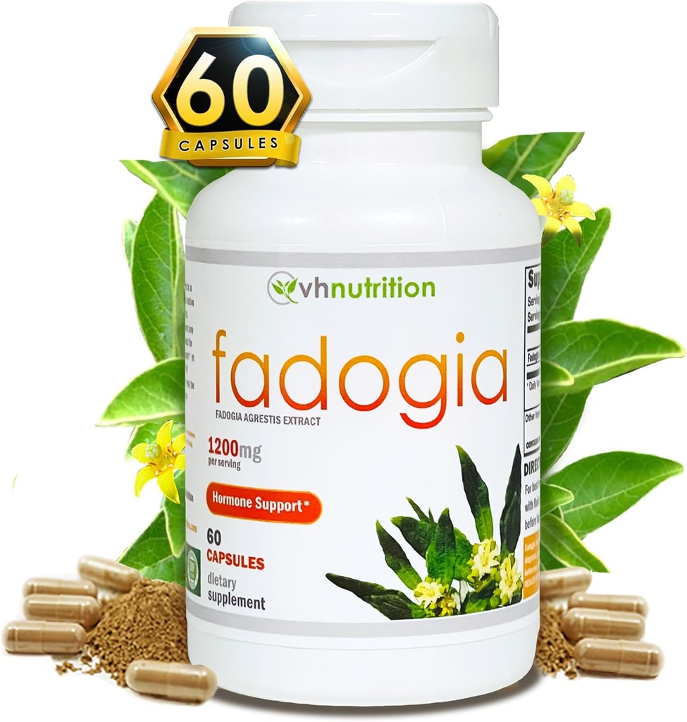 VH Beslenme FADOGIA AGRESTIS | 1200 mg Per | Erkeklerin Hormonal Destek* | Doğal Yaşam ve Enerji Boost | Destekler Fiziksel Endurance ve Genel Olarak İyi Olmak | 60 Capsules
