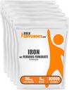 BulkSupplements.com Ferrous Fumarate Toz - Temel Mineral, Erkekler ve Kadınlar için Demir Supplement - Gluten Free, 55 mg per Service, 1 kg (2.2 lbs) (Paket of 5)