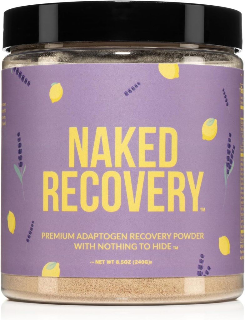 NAKED Recovery - Mushroom Supplement Toz - Lions Mane, Cordyceps, Reishi, Tart Cherries, Lemon Balm - Adaptogen Wellness Formula, Stres Yardımı, Kas Recovery - 30 Hizmet