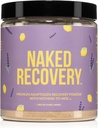 NAKED Recovery - Mushroom Supplement Toz - Lions Mane, Cordyceps, Reishi, Tart Cherries, Lemon Balm - Adaptogen Wellness Formula, Stres Yardımı, Kas Recovery - 30 Hizmet