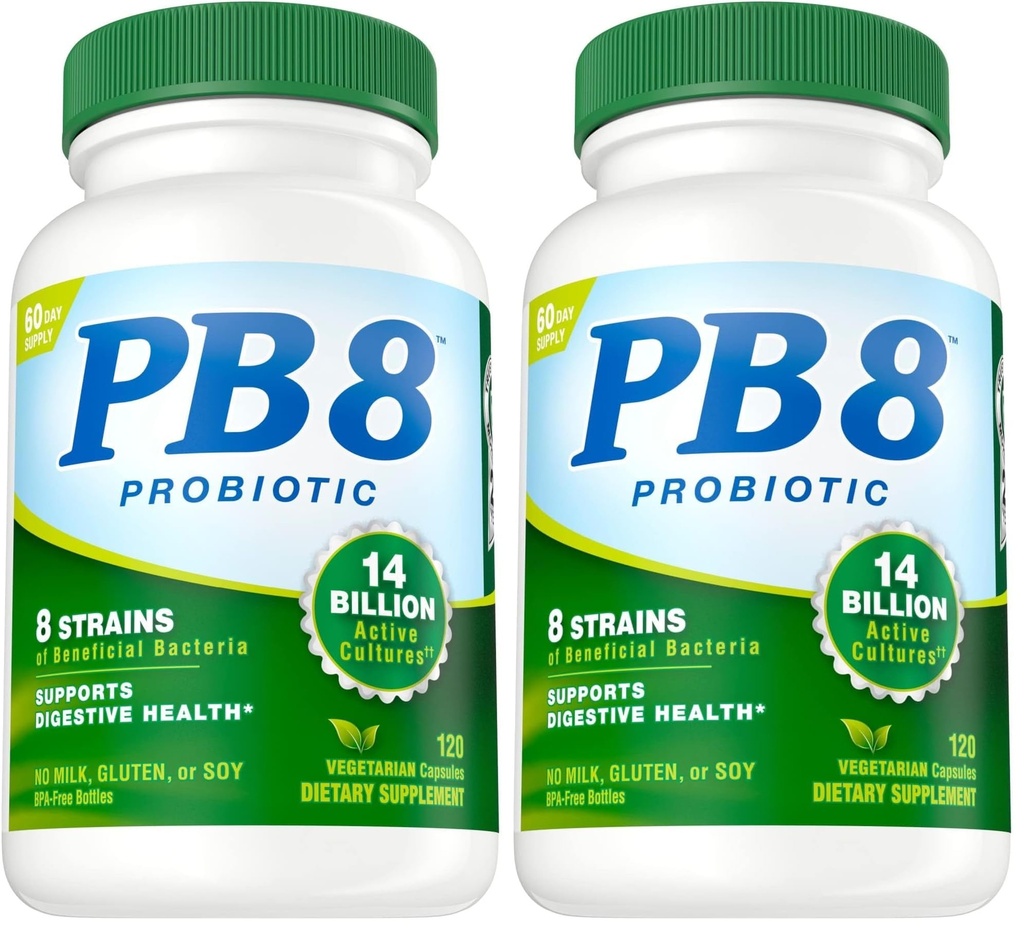 Διατροφή τώρα PB 8 Probiotic Acidophilus για τη ζωή * χορτοφαγικό συμπλήρωμα διατροφής για άνδρες και γυναίκες, 120 κόμης (πακέτο του 2)