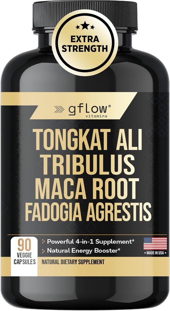 Tongkat Ali για άνδρες και γυναίκες- Extra Strength Formula με Fadogia Agrestis και Tribulus με Maca Root - Stamina, Vitality, Energy, Mood support 