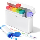 Daviky Pill Organizer 2 Zaman Bir Gün - Büyük Kapasite Haftalık PM Pill Box with Heart Latch, 7 Günlük Seyahat Pill Case, Cute Medicine Organizer for Drug, Vitamins, Supplements