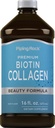 Piping Rock Liquid Collagen ve Biotin 16 fl oz | Premium Beauty Formula Supplement | Tip 1 ve 3 | Berry Flavor | Non-GMO ve Gluten Free