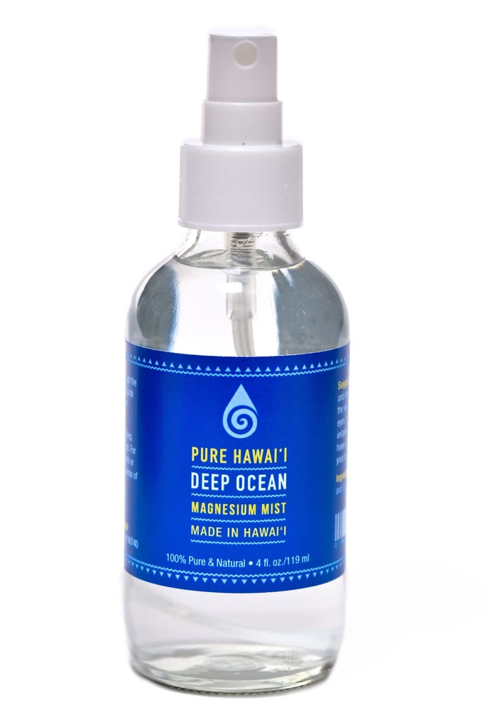 Pure Hawaii Deep Ocean Magnezyum Mist Spray 100% Pure & Natural 4oz. Şişe – Saf Magnezyum Klorid – Hawaii'de Made