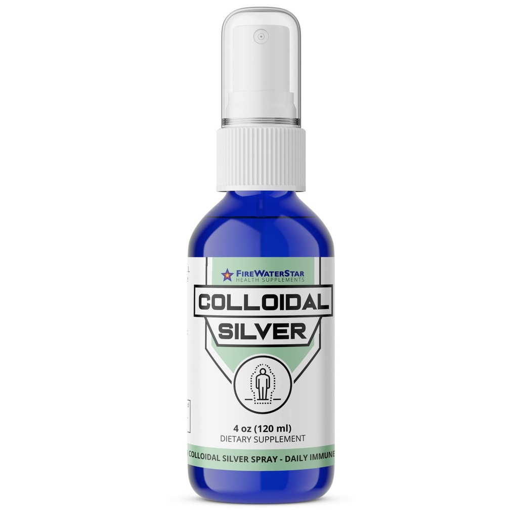 FWS Colloidal Silver Spray - 4 oz - Clear Silver - 50 ppm -% 99.99 Pure Silver - Daily Immune Support