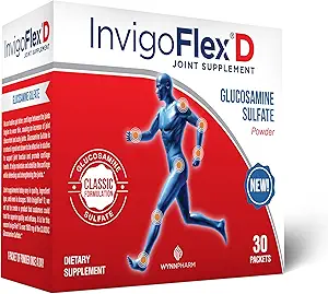 INVIGOFLEX® D - Glucosamine Sulfate Toz (Classic Formulation) - Dizler için Premium Ortak Supplement, Hands, Back ve Hip Support Packets | 30 Packets