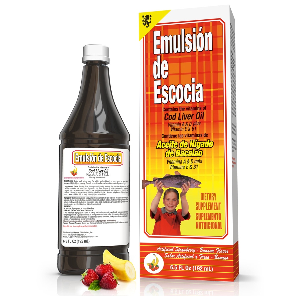 EMULSION DE ESCOCIA Strawberry/Dana 6.5 Oz. Cod Liver Oil