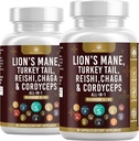 Lion's Mane Türkiye Tail Reishi Cordyceps Chaga Marshmallow Root - 120 Count