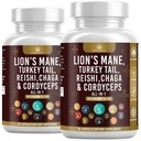 Lion's Mane Türkiye Tail Reishi Cordyceps Chaga Marshmallow Root - 120 Count