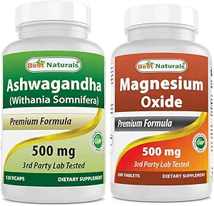 En İyi Doğallar Ashwagandha, 500 Mg & Magnezyum 500 mg