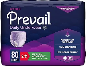 Prevail Proven | Small/Medium Pull-Up | Women's Incontinence Koruyucu Underwear | Maksimum Absorbency | 80 Count