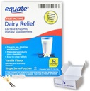 Lactose intolerans için Süt Pilleri - Equate Fast Acting Relief Vanilla Flavor, 32 çiğnenebilir Tabletler, Lactaid Chewables, Lactase Enzyme (Pazar Shop Store Store Store