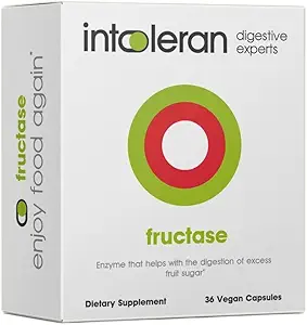 Toleran Fructase Digestive Enzymes - 36 Capsules | Fructose intolerance | Enzymes to help Digest Sugary Foods & Drinks (Fruit Sugar) | Hızlı Acting | Pure and Vegan | Low FAP