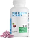 Bronson Tart Cherry, 2-4 mg Vegetarian Capsules ile Antioksis ve Flavonoids Non-GMO, 180 Kont
