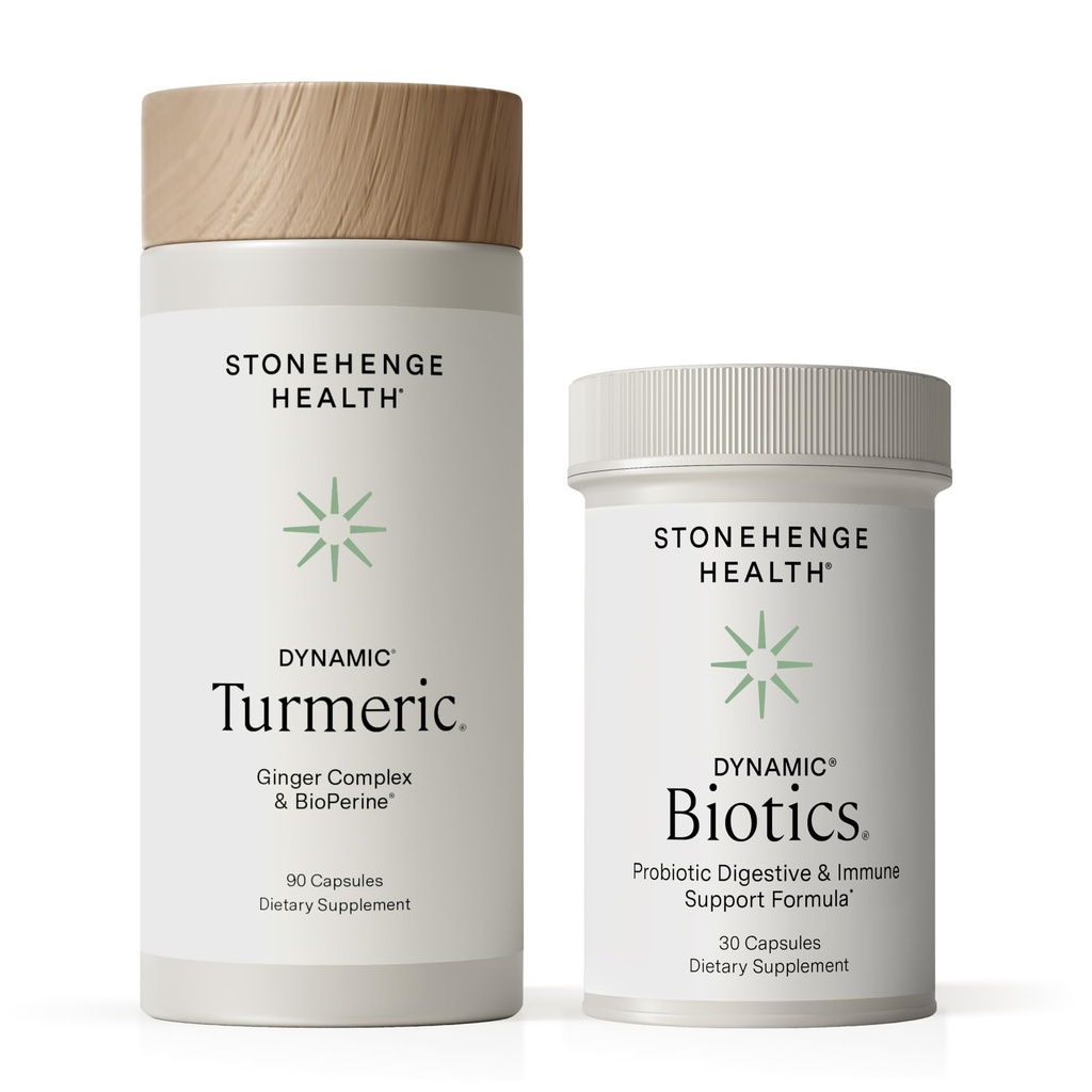 Stonehenge Health Dynamical Turmeric, Dynamic Biotics Probiotic: Joints and Digestion Support Bundle