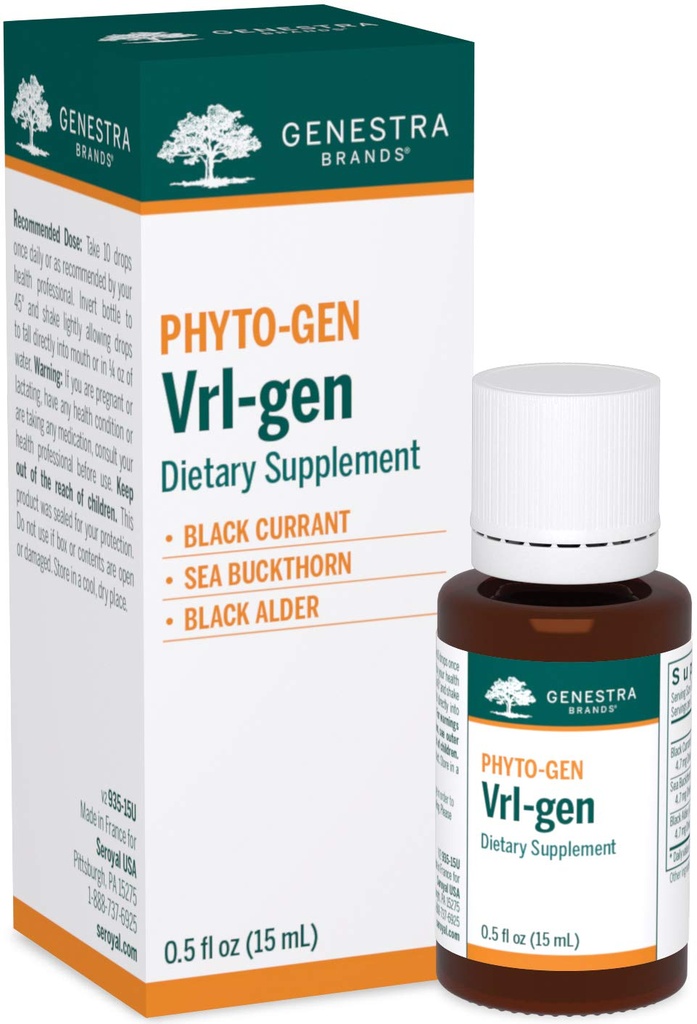 Genstra Brands Vrl-gen | Black Currant, Sea Buckthorn ve Black Alder Herbal Supplement | 0.5. oz.
