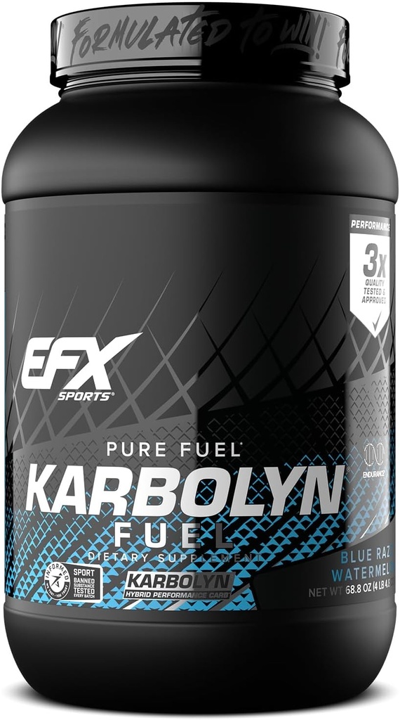 EFX Sports Karbolyn Yakıt | Hızlı Nisorbing Carbohidrat Toz | Carb Load, Sustained Energy, Quick Recovery | Stimulant Free | 36 Hizmetler (Mavi Razz Watermelon)