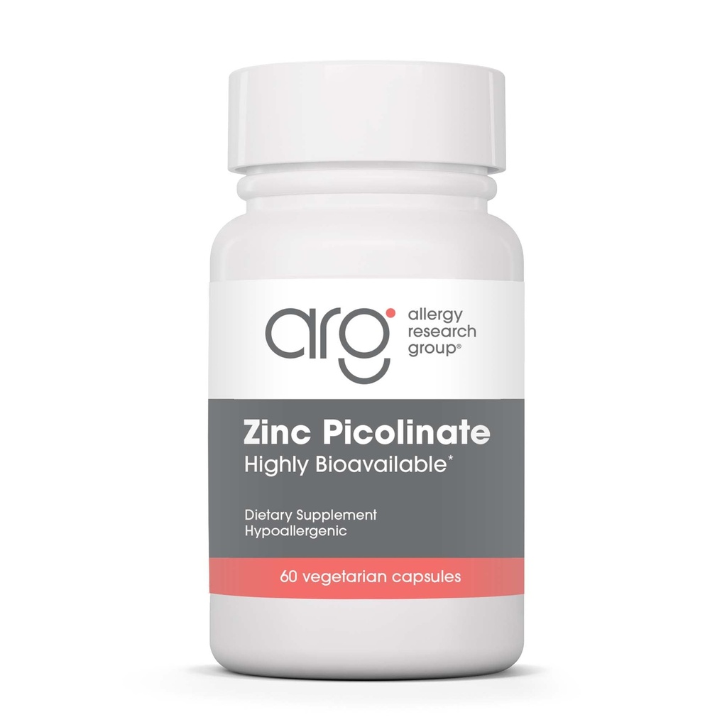 Alerji Araştırma Grubu çinko Picolinate Supplement - Destekler Normal Sağlık Immune Response, Highly Bio available, Well-Absorbed, Hipoallergenic, Vegetarian Capsules - 60 Counts