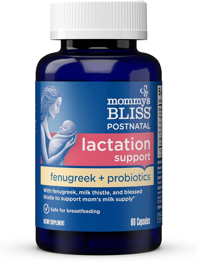 Anne'nin Bliss Postnatal Lactation Support Supplement with Probiyotiks: Emziring Milk Supply with Fenugreek,  Happy & Milk Thistle, Postpartum Immune Health while Nursing (60 Services)
