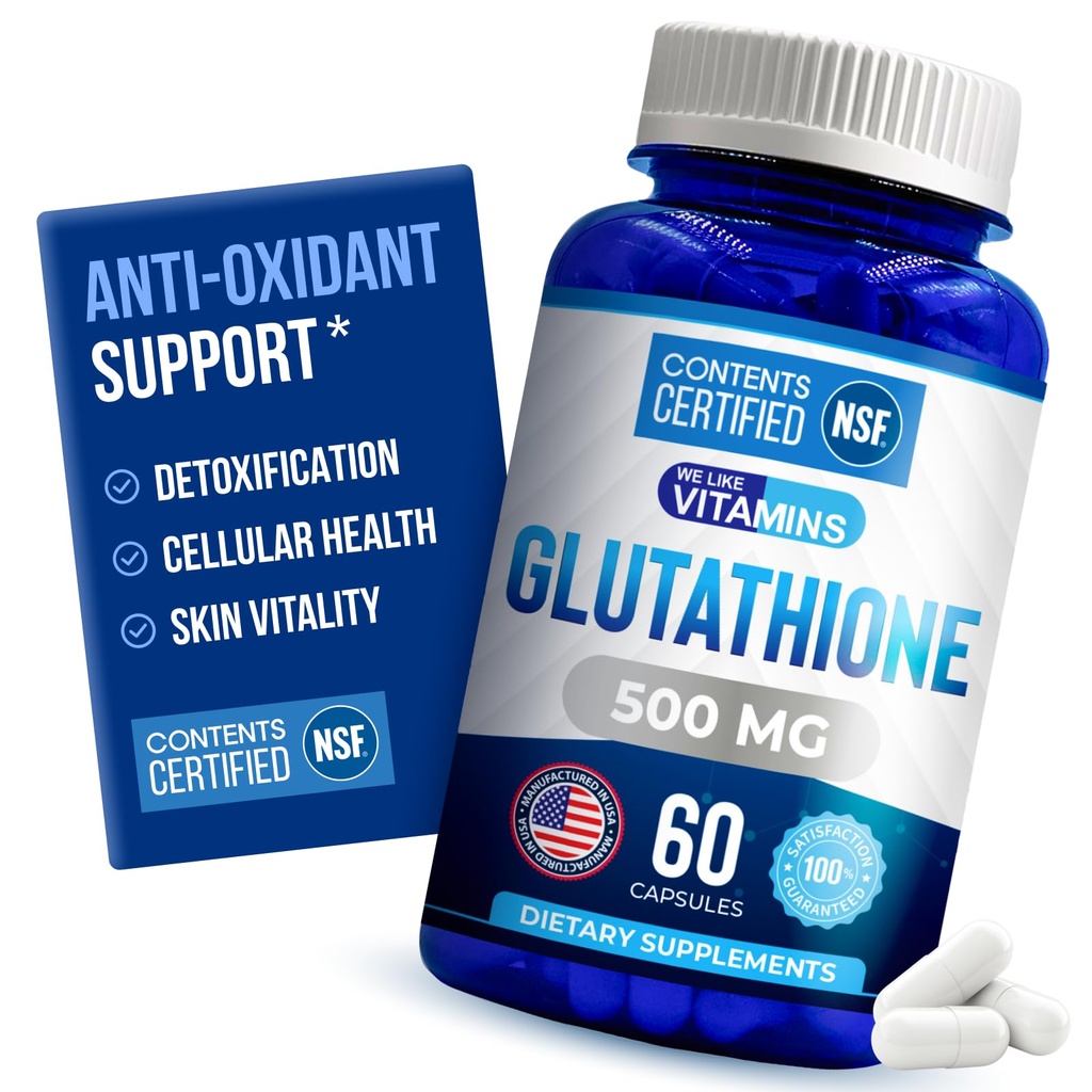 Μας αρέσει Βιταμίνες NSF Certified Glutathionone Supplement 500mg - 60 Κάψουλες Μειωμένης L-Γλουταθειόνης για Αντιοξειδωτική & Ανοσολογική Υποστήριξη - Κατασκευάζεται στις ΗΠΑ