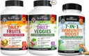 BioSchwartz Daily Fruits and Veggies Supplement for Women and Men (2Ay Supply) Plus 7 in 1 Immune Support Supplement with Antioksis (2 Ay Supply)