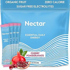 Nectar Energy Booster - Βιολογική καφεΐνη, B12 & Ηλεκτρόλυτες - Ζάχαρη Χωρίς & Μηδέν θερμίδες – Υγιεινός καφές, Ενεργειακό Ποτό & Εναλλακτική σόδα – Ενυδατική & Ενεργειακό Συμπλήρωμα (Cherry Ρόδι 30 Pack)