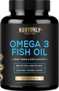 Omega 3 Fish Oil 2000 mg, 800 mg ve 600 mg DHA - Kaplıca ve Burpless - Beyin Destekler ve Kalp - Burpless, Non-GMO, 3rd Parti Lab Test Edildi ve NSF Onaylandı - 120 Softgels