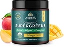 Ancient Nutrition SuperGreens Σκόνη με Προβιοτικά, Βιολογικά Mango Flavor Greens, Κατασκευασμένα από Αληθινά Φρούτα, Λαχανικά και Βότανα, Πεπτικό και Ενεργειακή Υποστήριξη, 12 Υπηρεσίες, 3.3oz
