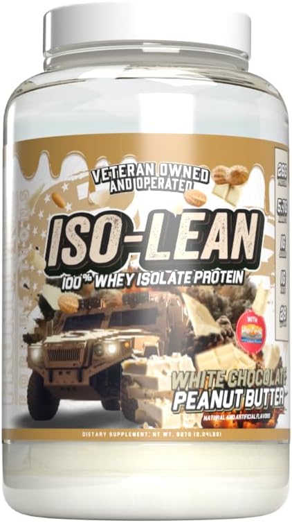 Isolean,% 100 Whey proteini, Low Sugar, Max en iyi kurtarma, Veteren Kendin ve Kontrollü (28 Hizmet, Beyaz Çikolatalı Butter)