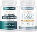 Gıda D-Glucarate & 400 mg DIM Supplement for improve Estrogen Hormon Dengesi | Vegan Gluten Free CDG Supplement (90 Hizmet) Ekstra Güçlü DIM (90 Hizmet) ile