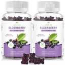 AFXMATE Sambucus Black Elderberry Gummies με ψευδάργυρο και βιταμίνη C για ενήλικες παιδιά ανοσοποιητική υποστήριξη, ζάχαρη δωρεάν 120 μετρητές