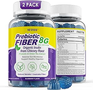 Ινουλίνη, Psyllium Husk, FOS More) με προβιοτικά, εκχύλισμα πράσινου τσαγιού, συμπλήρωμα ινών χωρίς ζάχαρη με βάση το φυτό Blend για Digestive Health, Regularity, Non-GMO, Vegan, 120Cts