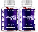 Vitamatic Melatonin 20 mg Gummies for Yetişkinler, 30 Hizmet - 60 Count - Non-Habit Form Supplement (Pack of 2)