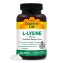 Ülke Life L-Lysine 500 mg ile B-6, Destekler Immune Health, Lips and Mouth, 100 Vegan Capsules, sertifikalı Gluten Free, sertifikalı Vegan Vegan