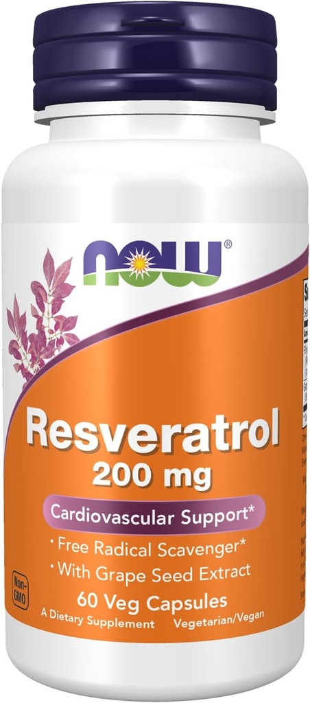 Şimdi Gıdalar Tamamlıyor, Doğal Resveratrol 200 mg with Red Wine Extract, 60 Veg Capsules