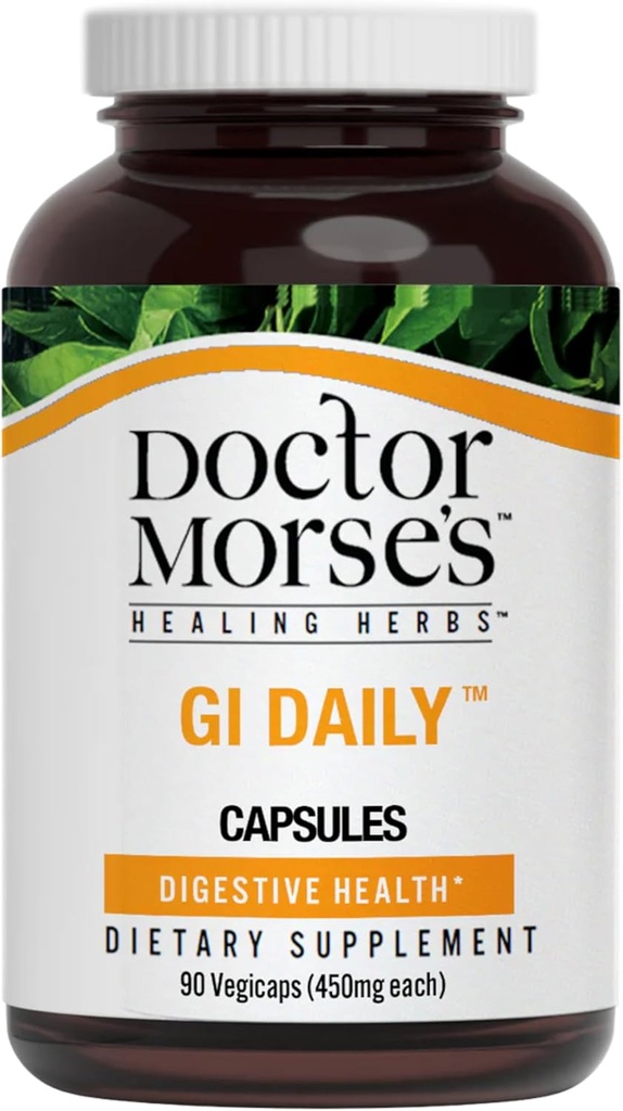 Doctor Morse's GI Daily - Cleanse Gut - Digestive Support - Εντεταλμένη, Συνολική Υποστήριξη Εντέρου - Naturopath Formulated - Marshmallow Root, Slippery Elm Bark, Mullein Leaf - 90 Κάψουλες - 45 ημέρες προσφοράς