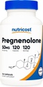 Nutricost Pregnenolone 50 mg, 120 Capsules - Non-GMO, Gluten Free, Vegetarian Capsules