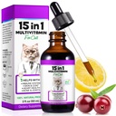 Cat Multivitamin,15 in 1 Cat Βιταμίνες Υγρές σταγόνες Συμπληρώματα για την υγεία της καρδιάς, οστά, αρθρώσεις, δέρμα & παλτό, Bladder, ανοσοποιητικό σύστημα Υποστήριξη 60ml