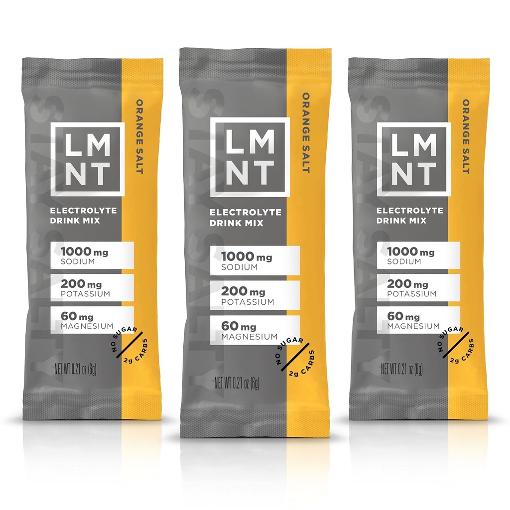 LMNT Keto Electrolyte Toz Paketleri / Paleo Hydration Toz| No Sugar, No Yapay Malzemeler | Orange Salt | 30 Stick Packs