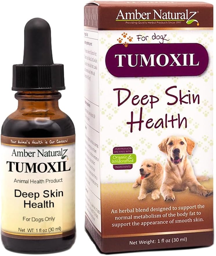 Amber NaturalZ Tumoxil Deep Skin Health Herbal Supplement for Dogs and Puppies | Canine Herbal Supplement for Skin and Metabolism Support | 1 Akış Ounce Glass Şişe Şişe Şişe