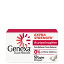 Genexa Clean Acetaminophen 500mg Extra Strength, Dye Free Pain Reliever Fever Reducer, 0% Τεχνητά Πρόσθετα, Πόνος Ιατρική για Ενήλικες, Ανακουφίζει Πονοκέφαλο, Οσφυαλγία, Ανώτερη Αρθρίτιδα Πόνος, 50 δισκία