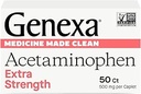 Genxa Clean Acetaminophen 500 mg Ekstra Güçlü, Dye Free Pain Reliever Ateşi, 0% Yapay Katkılar, Yetişkinler için Ağrı Tıp, Relieves Headache, Backache, Minor Arthritis Pain, 50 Tabletler