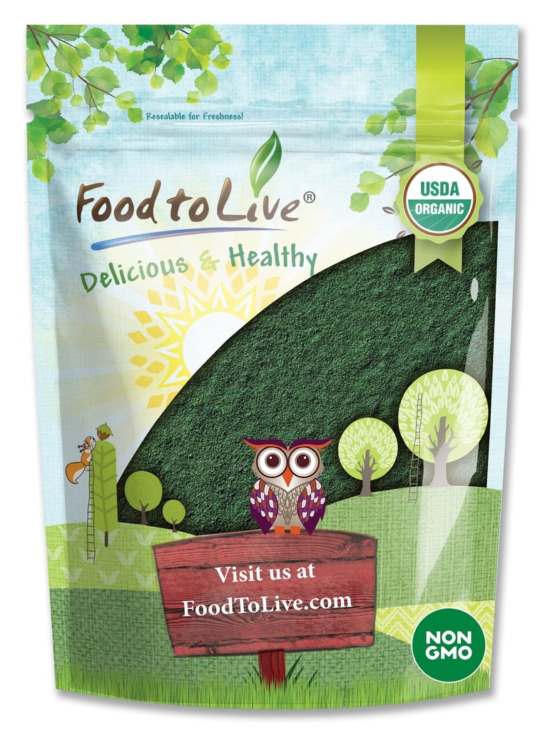 Τρόφιμα για τη ζωντανή οργανική σκόνη Spirulina, 4 ουγγιά – Μη-ΓΤΟ, Kosher, Ακατέργαστη μπλε-πράσινη άλγη, Vegan Superfood, Μαζική, μη-ακτινοβολημένη, καθαρό Vegan Πράσινη πρωτεΐνη, πλούσια σε βιταμίνες & ορυκτά, Μεγάλη για τα ποτά